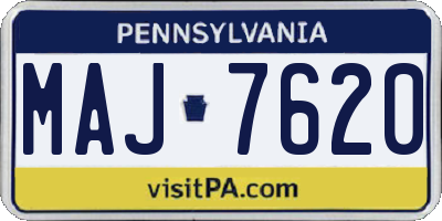 PA license plate MAJ7620