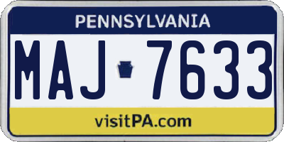 PA license plate MAJ7633