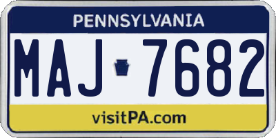 PA license plate MAJ7682