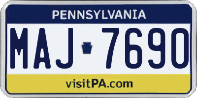 PA license plate MAJ7690