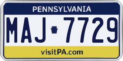 PA license plate MAJ7729