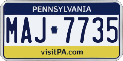 PA license plate MAJ7735