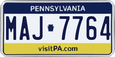 PA license plate MAJ7764