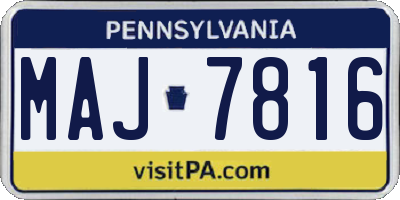 PA license plate MAJ7816