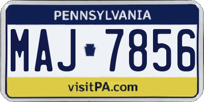 PA license plate MAJ7856