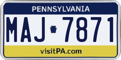 PA license plate MAJ7871