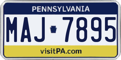 PA license plate MAJ7895