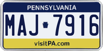 PA license plate MAJ7916