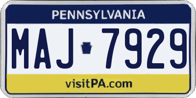 PA license plate MAJ7929