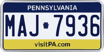PA license plate MAJ7936