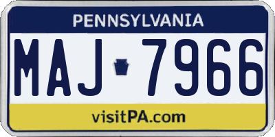 PA license plate MAJ7966