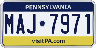 PA license plate MAJ7971
