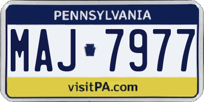 PA license plate MAJ7977