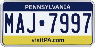 PA license plate MAJ7997