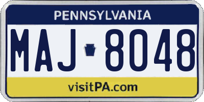 PA license plate MAJ8048