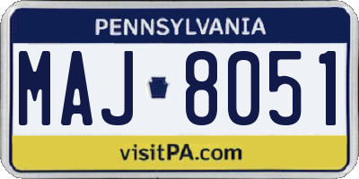 PA license plate MAJ8051