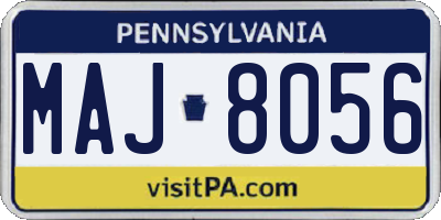 PA license plate MAJ8056