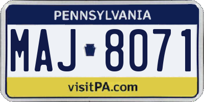 PA license plate MAJ8071