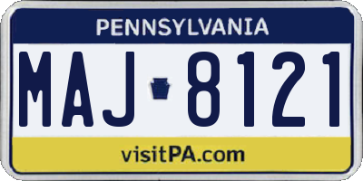 PA license plate MAJ8121