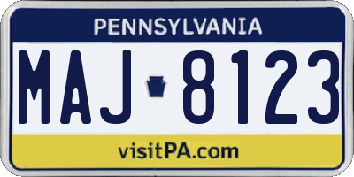 PA license plate MAJ8123