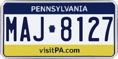 PA license plate MAJ8127