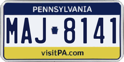 PA license plate MAJ8141