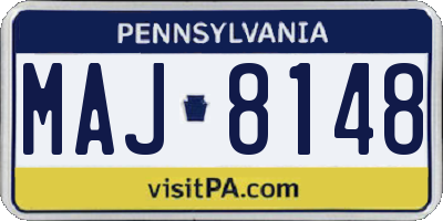 PA license plate MAJ8148