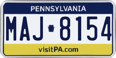 PA license plate MAJ8154