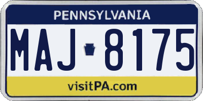PA license plate MAJ8175