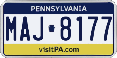 PA license plate MAJ8177