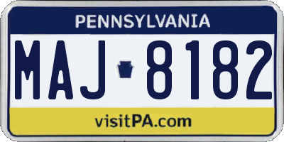 PA license plate MAJ8182