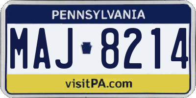 PA license plate MAJ8214
