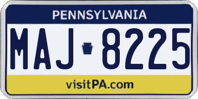 PA license plate MAJ8225
