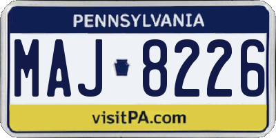 PA license plate MAJ8226