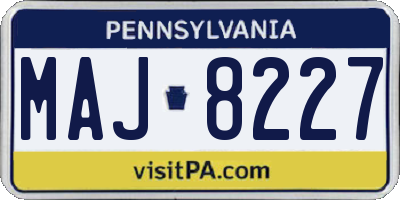 PA license plate MAJ8227