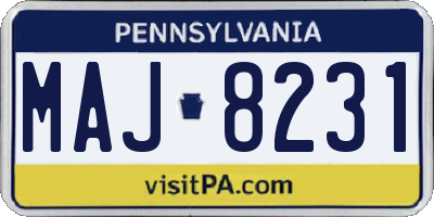 PA license plate MAJ8231