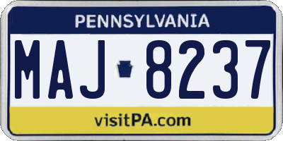 PA license plate MAJ8237