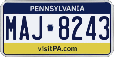 PA license plate MAJ8243