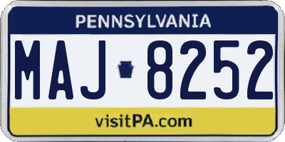 PA license plate MAJ8252