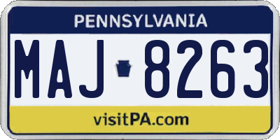 PA license plate MAJ8263