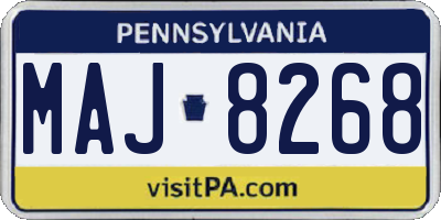 PA license plate MAJ8268