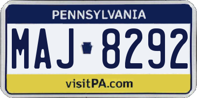 PA license plate MAJ8292
