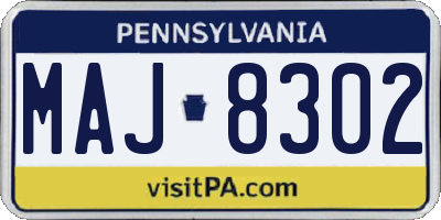 PA license plate MAJ8302