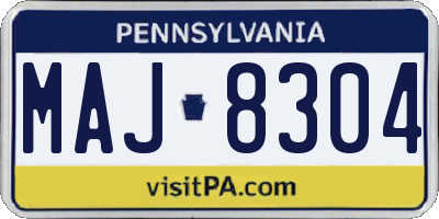 PA license plate MAJ8304