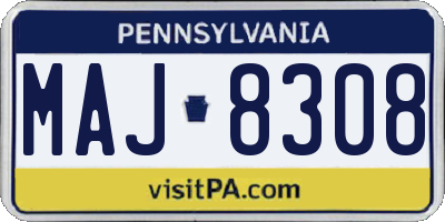 PA license plate MAJ8308