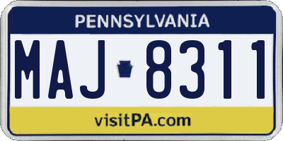 PA license plate MAJ8311