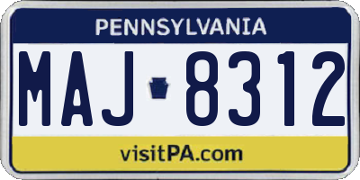 PA license plate MAJ8312