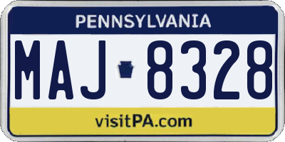 PA license plate MAJ8328