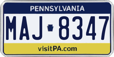 PA license plate MAJ8347
