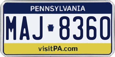 PA license plate MAJ8360